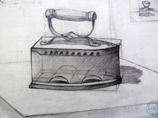 Поэтапное рисование утюга