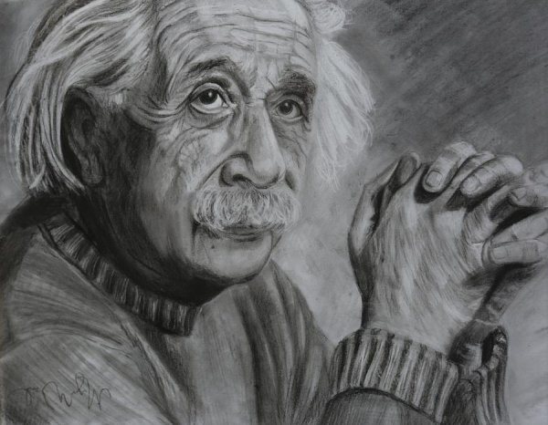 Портрет Эйнштейн Эйнштейн карандашом