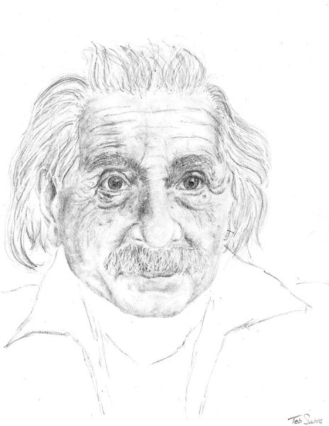 Альберт Эйнштейн трафарет