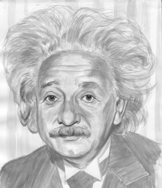 Портрет Эйнштейн Эйнштейн карандашом