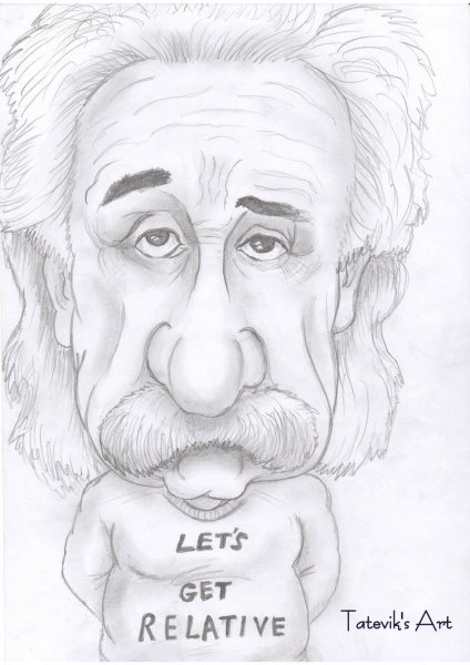 Альберт Эйнштейн карандашом