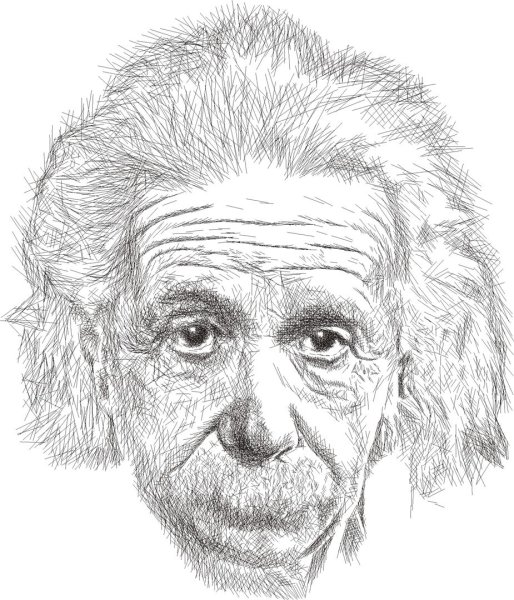 Эйнштейн рисунок во весь рост