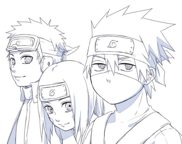 Обито Какаши Рин чб