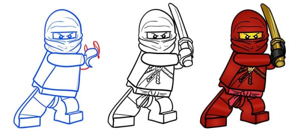 Раскраска лего Ниндзяго Кай