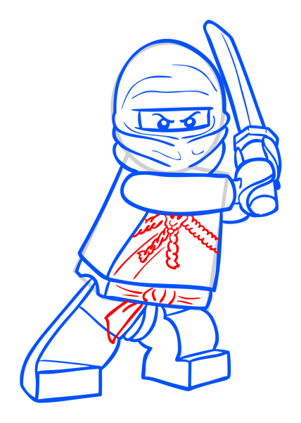 Нарисовать лего Ниндзяго Кай