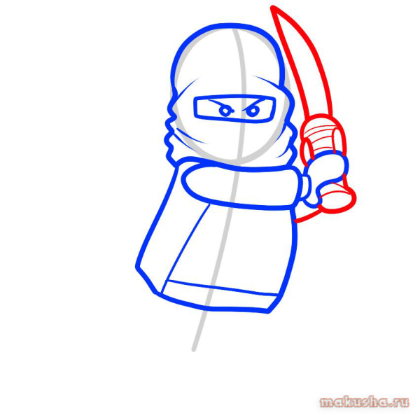 Поэтапное рисование лего Ниндзяго