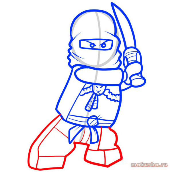 Нарисовать Ниндзяго Кай