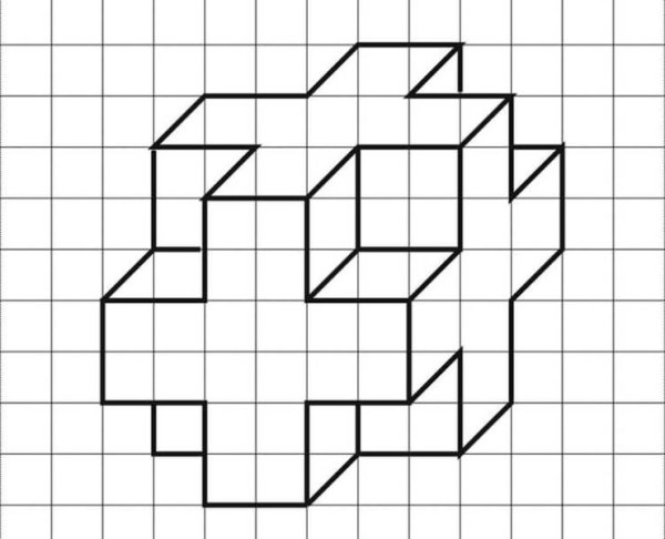 Геометрические фигуры по клеточкам в тетради