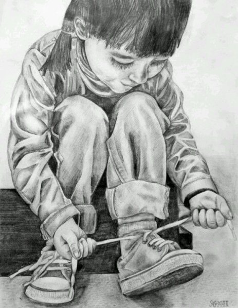 Рисунок грифелем работы студентов