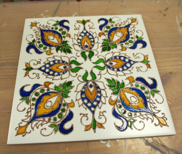 Витражная роспись на плитке