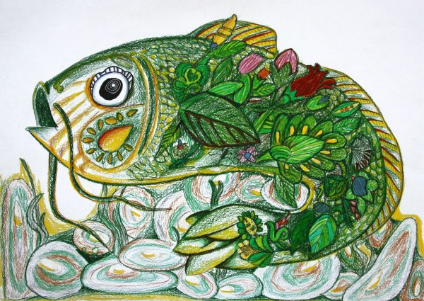 Рисование фантастических рыб