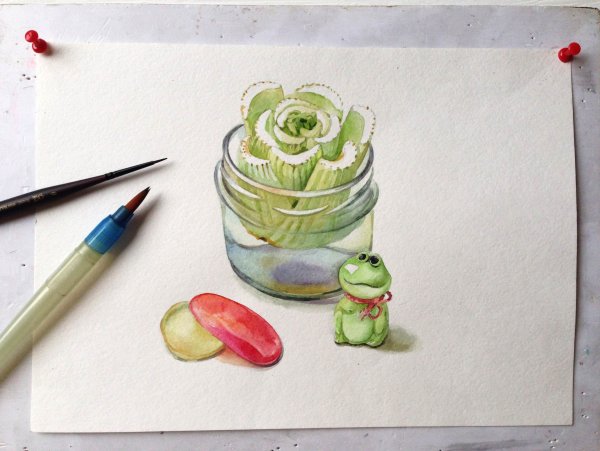 Мелкие предметы акварелью