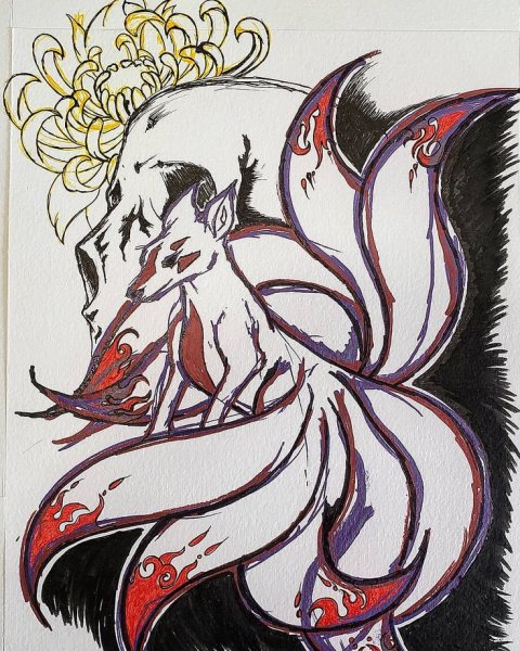 Японская мифология Девятихвостая лиса