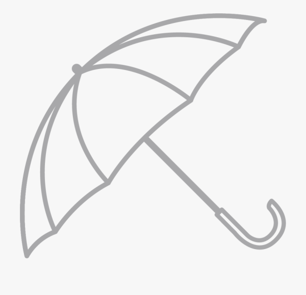 Раскраска зонтик для детей 2-3 лет