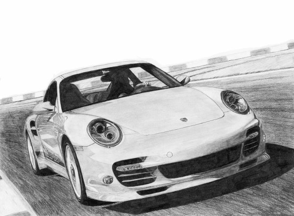 Порше 911 турбо с рисунок