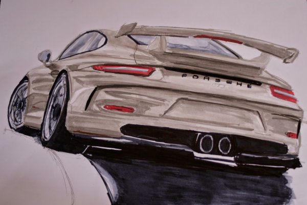 Porsche 911 gt3 drawing