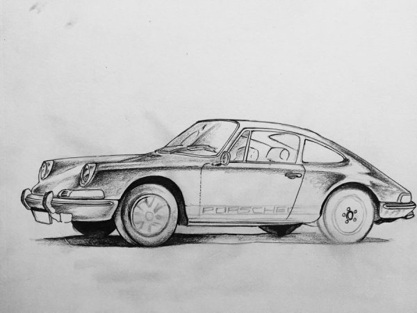 Нарисованная машина Porsche 911