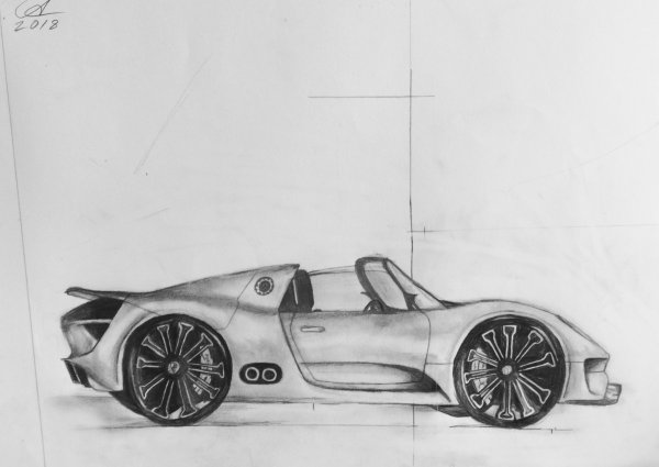 Porsche 918 Spyder drawing