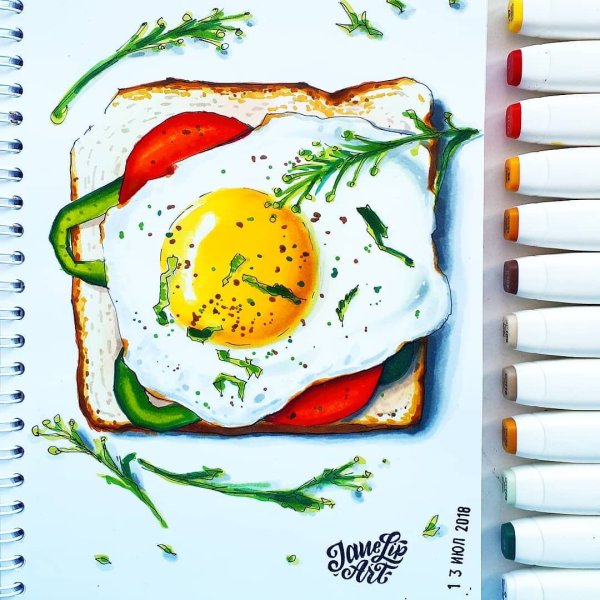 Яичница маркерами