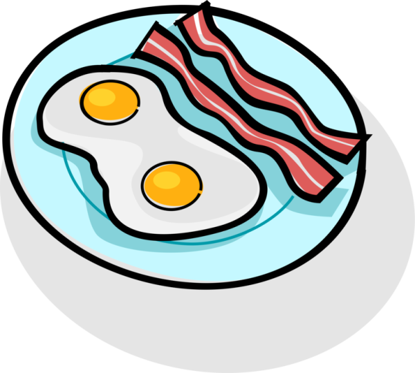 Яичница с беконом мультяшно