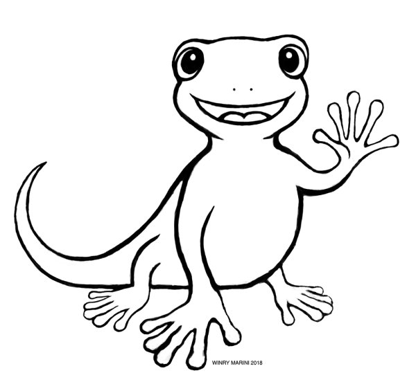 Ящерица раскраска для детей