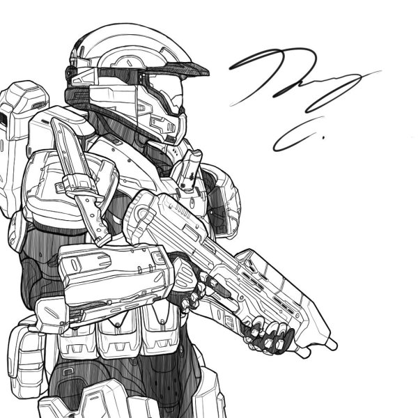 Раскраска из игры Хало