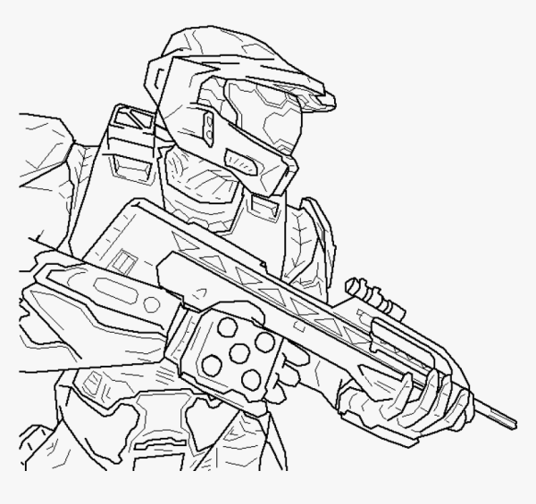 Раскраска Halo мастер Чиф