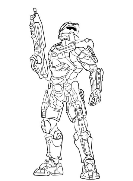 Раскраска Halo мастер Чиф