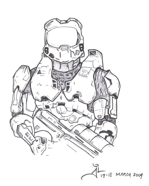 Мастер Чиф из Хало 4 раскраска