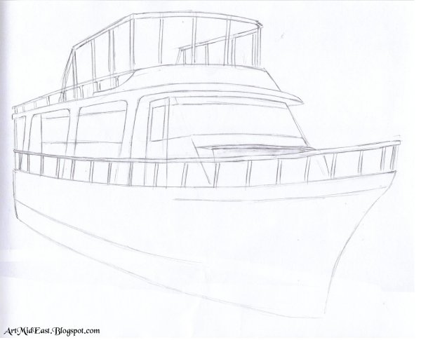 Катер карандашом