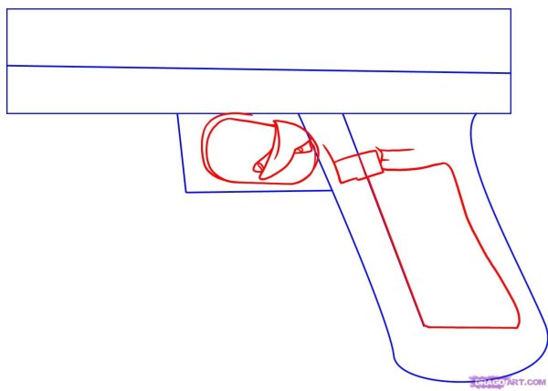 Пистолет Глок карандашом