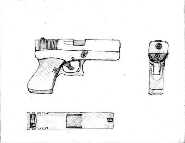 Glock рисунок по этапно