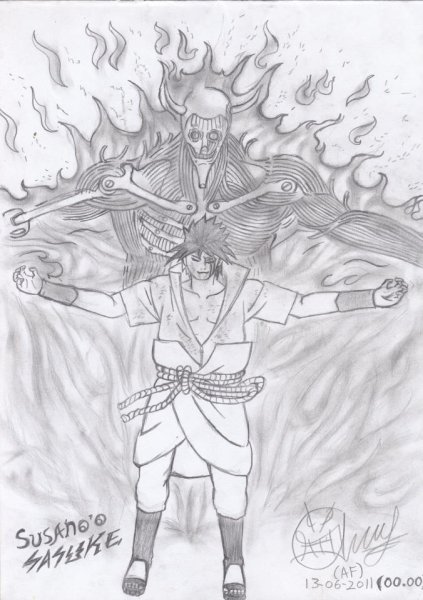Сусано Саске в полный рост рисунок