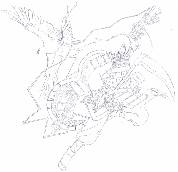 Раскраски Наруто Сусано Мадара