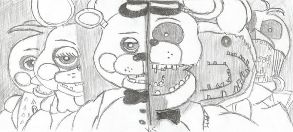 ФНАФ 2 рисунки карандашом