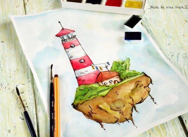 Маленькие скетчи акварелью