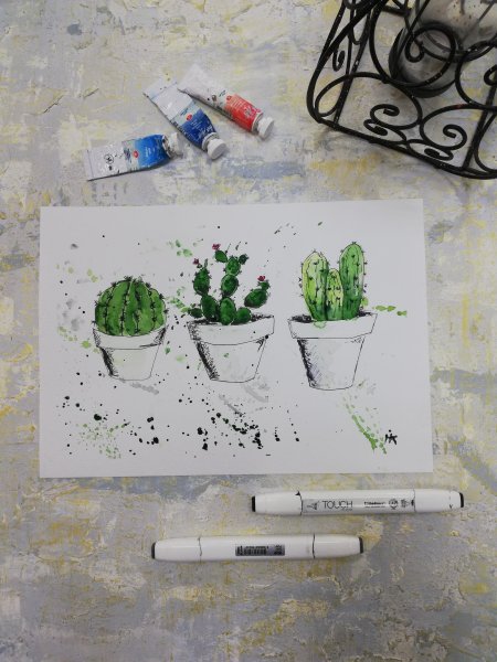 Дерево маркерами для скетчинга