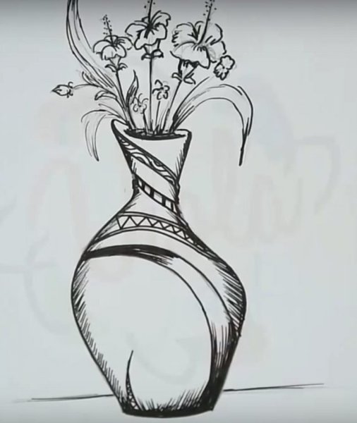 Ваза карандашом