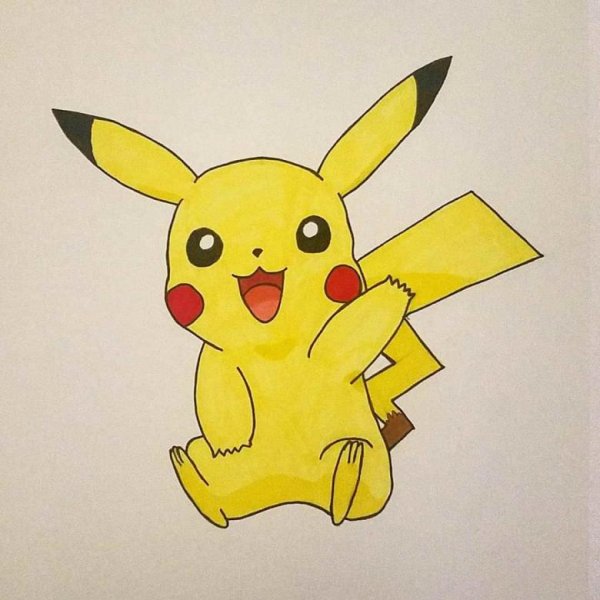 Пикачу рисунок для срисовки легкие