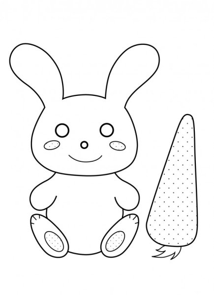 Зайчик раскраска для детей