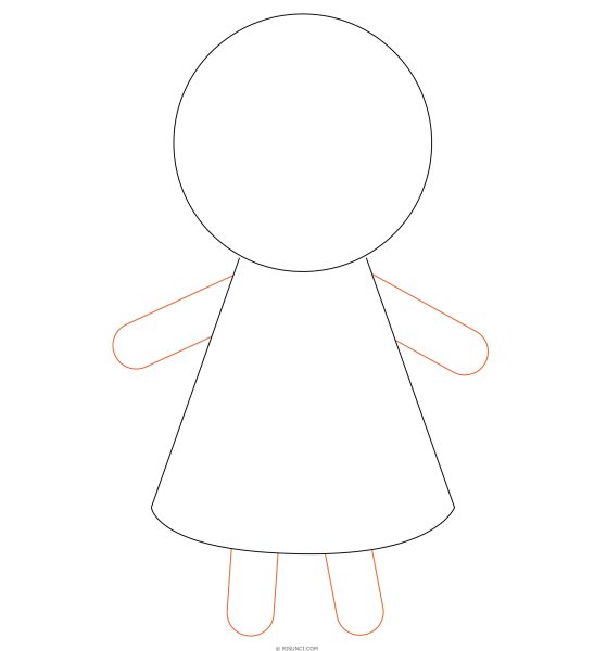 Поэтапное рисование куклы