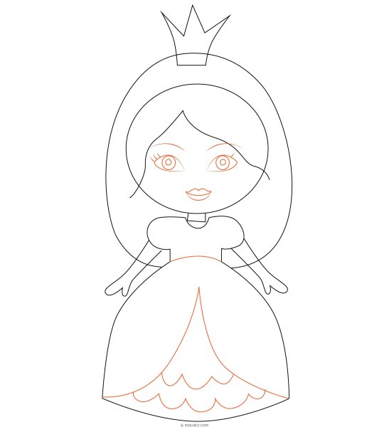 Поэтапное рисование принцессы
