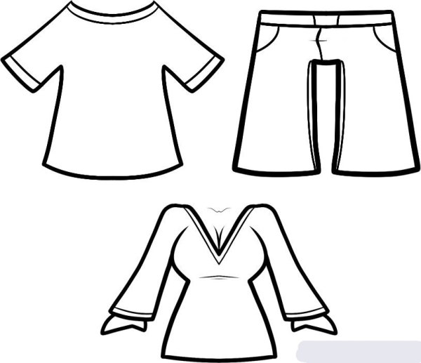 Одежда карандашом для детей