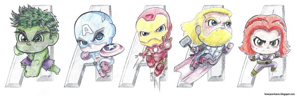 Герои Марвел для срисовки