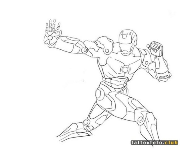 Железный человек карандашом