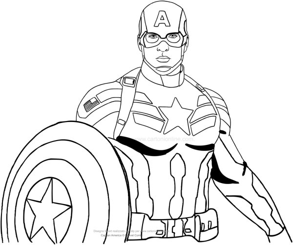 Раскраски Марвел Капитан Америка