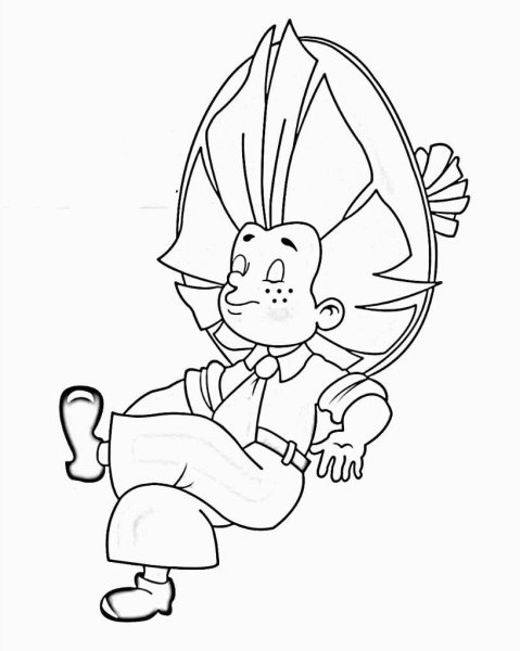 Раскраска Знайка и Незнайка