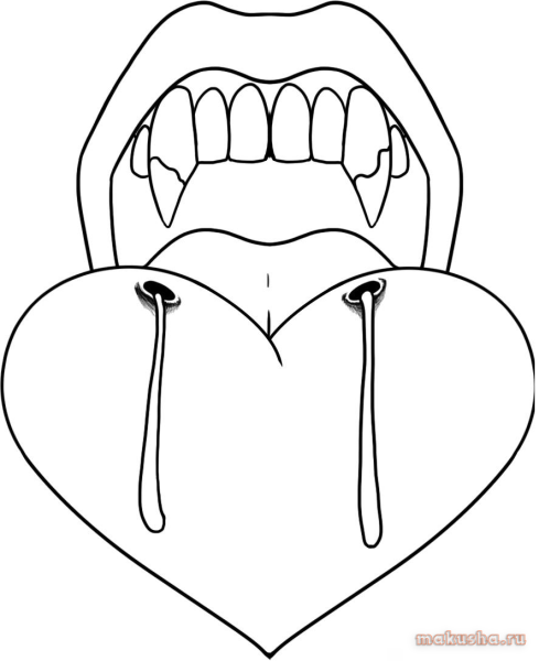 Рисунки для срисовки вампиры