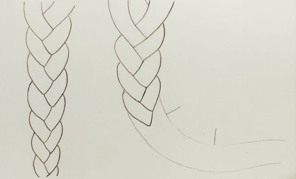 Схема рисования косичек