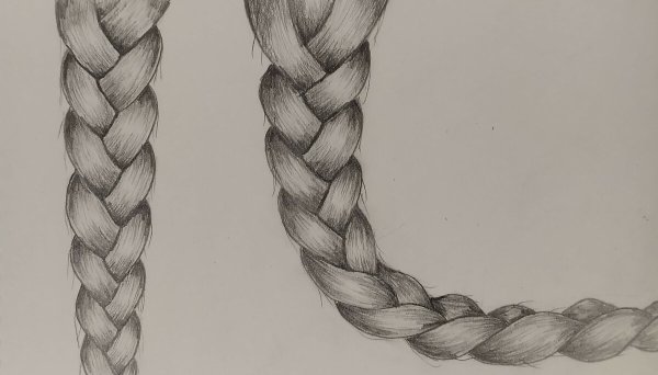 Косичка карандашом